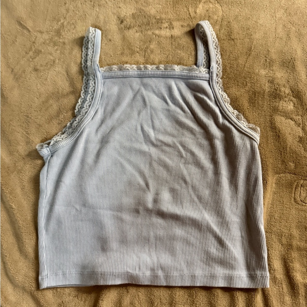American Eagle Outfitters White Lace Tank Top